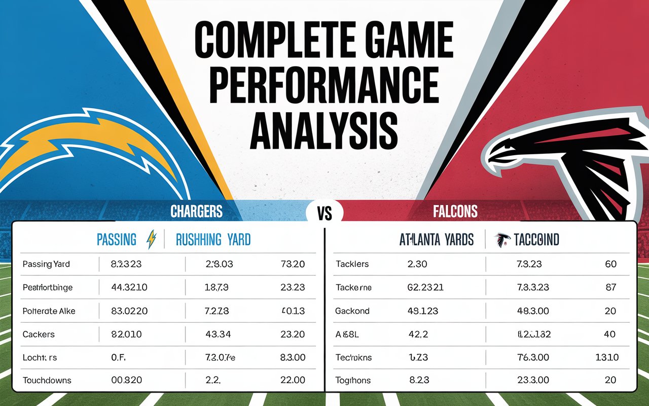 Chargers vs Atlanta Falcons Match Player Stats