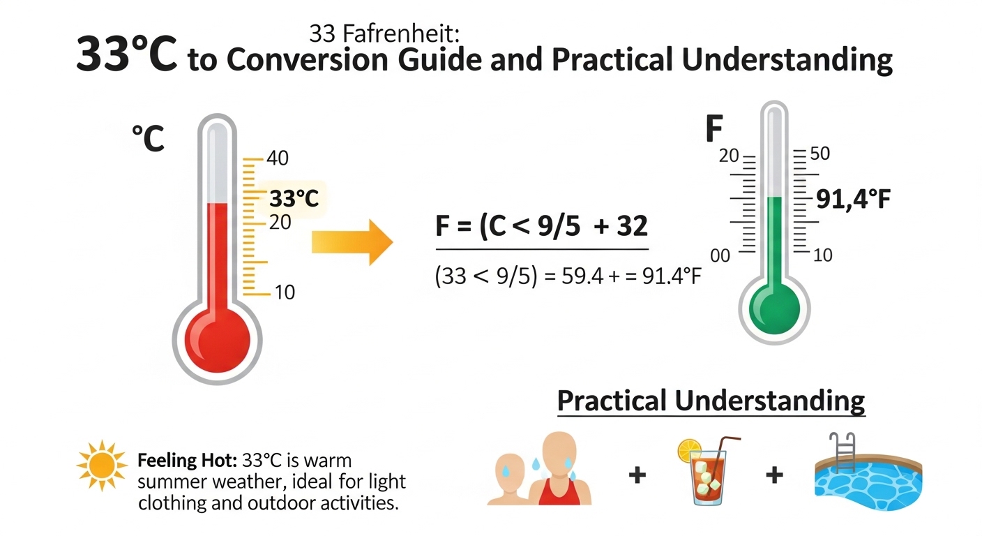 33 Celsius to Fahrenheit