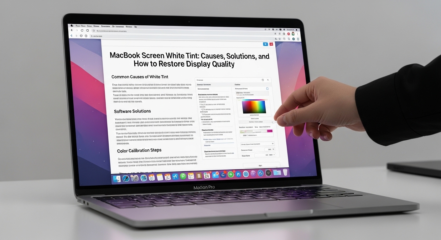 MacBook screen white tint