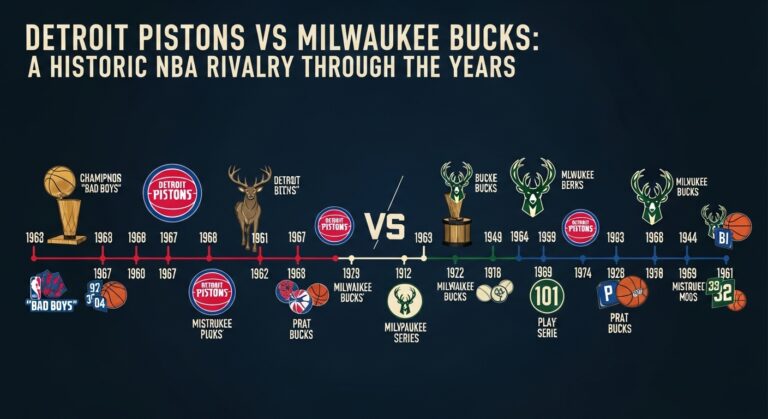 Detroit Pistons vs Milwaukee Bucks Timeline